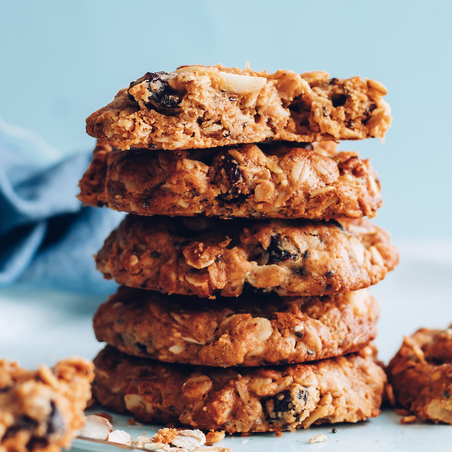 Stack of granola cookies